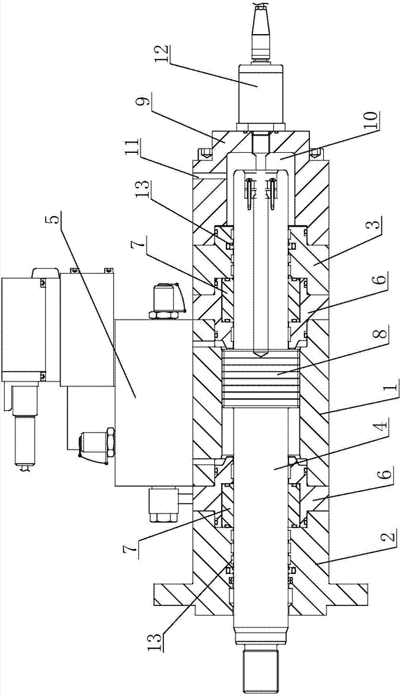 Multiple-cavity high thrust energy-saving oil cylinder