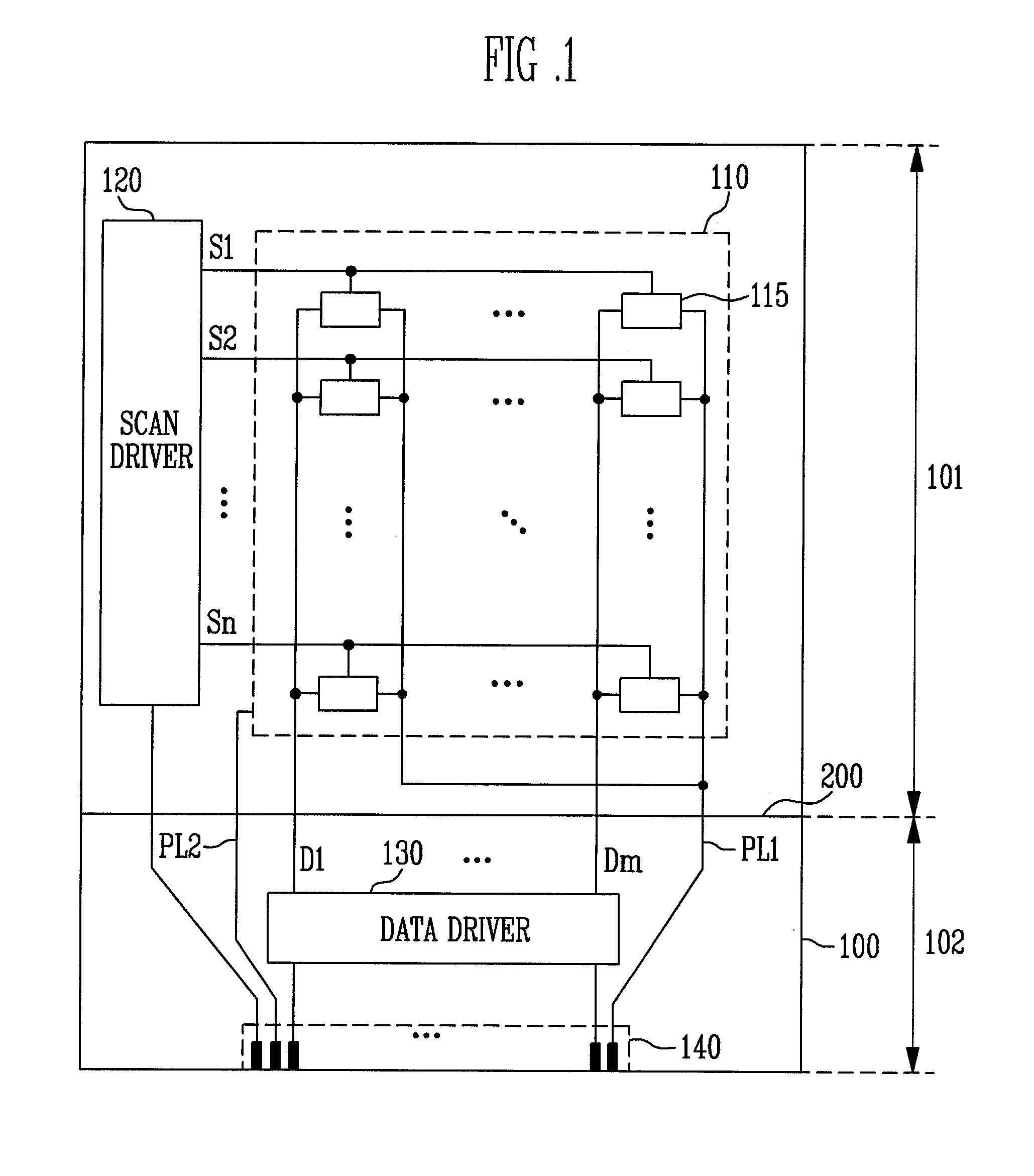 Display device integrated with touch screen panel