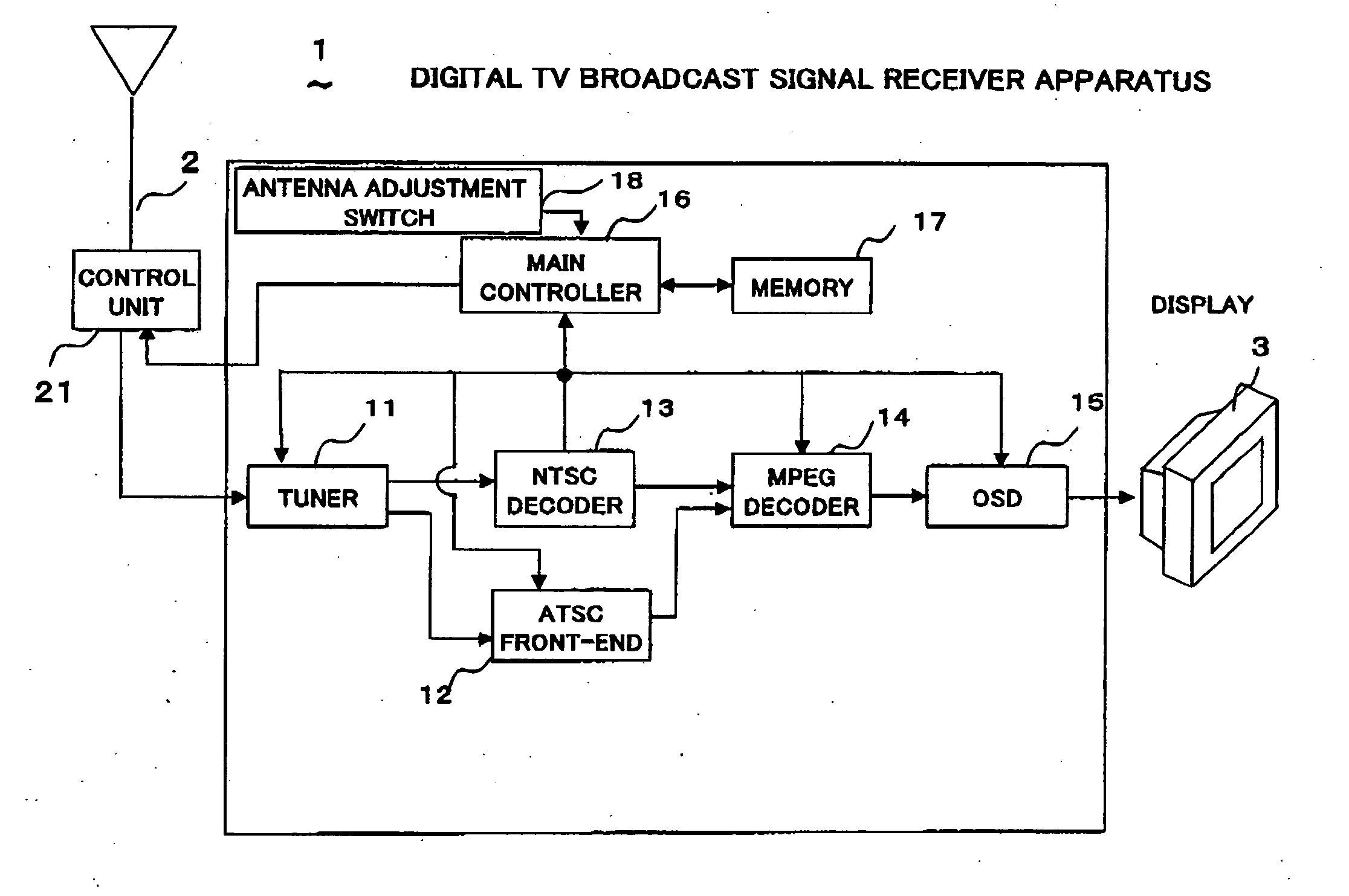 Digital television broadcast signal receiver