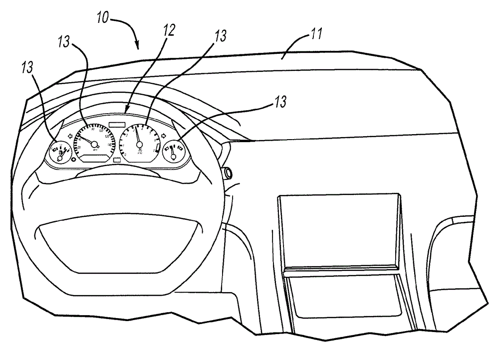 Dead-front lens for interior vehicle display