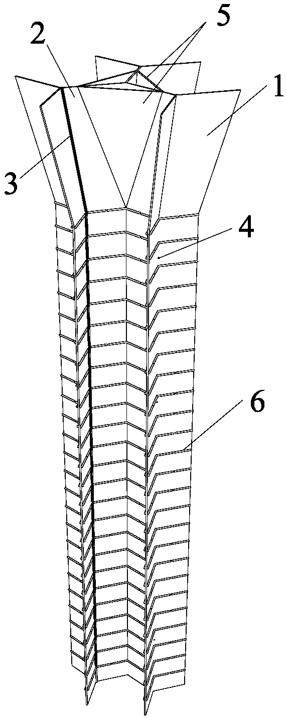 Multi-wing-sheet pile structure applicable to soft soil foundation and construction method