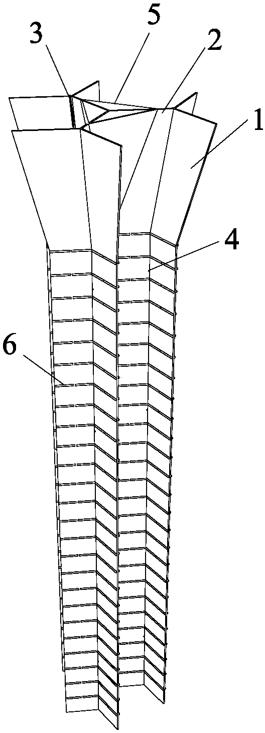 Multi-wing-sheet pile structure applicable to soft soil foundation and construction method