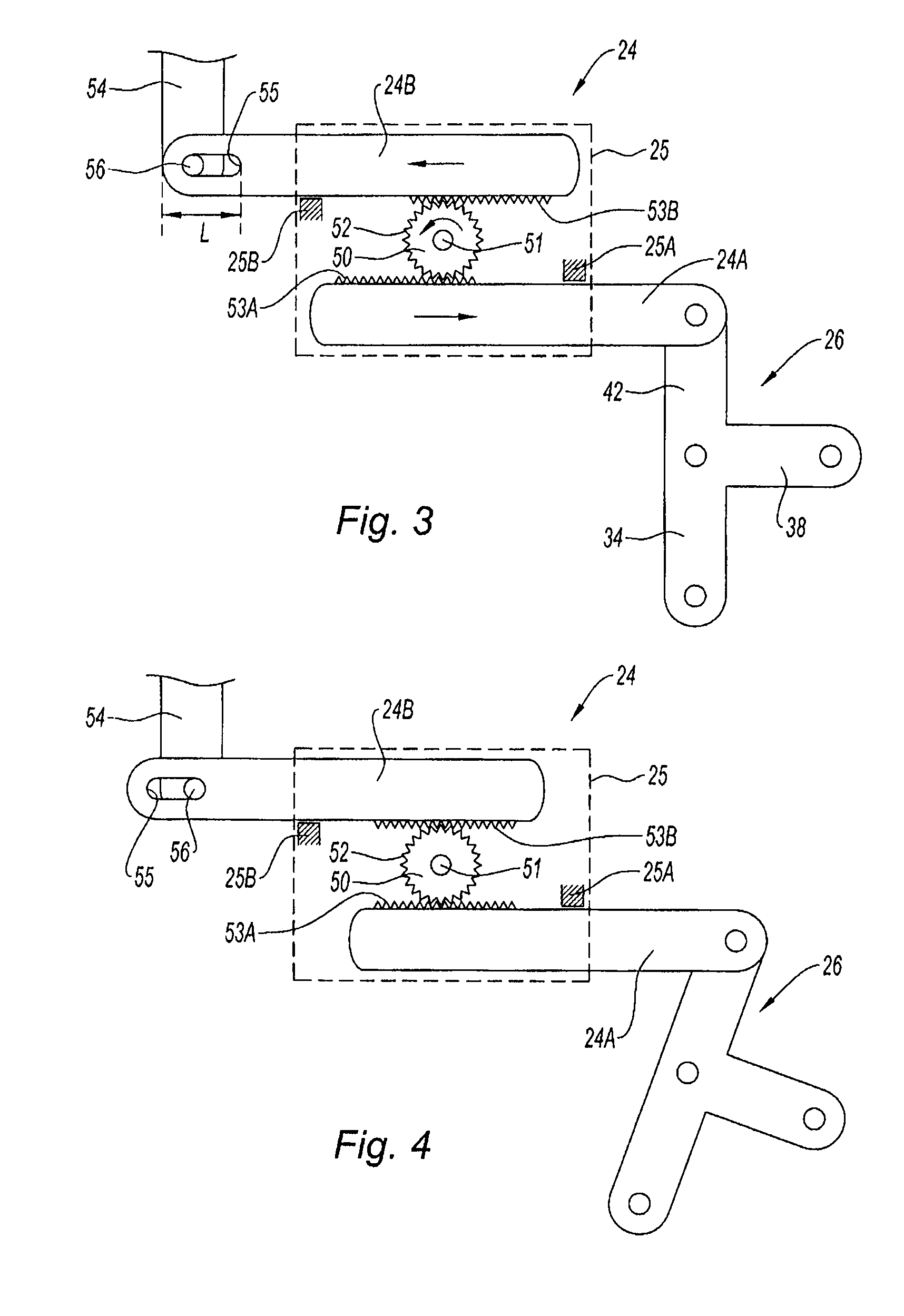 System for controlling at least two variable-geometry equipments of a gas turbine engine, particularly by rack