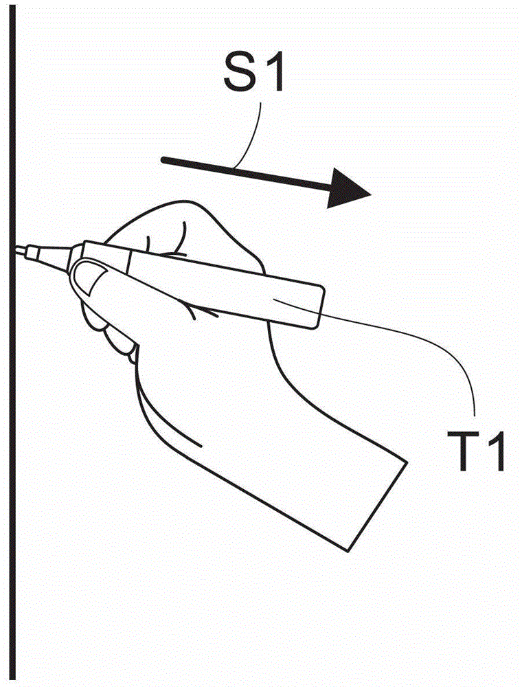 Making pen with bent triangular holding part
