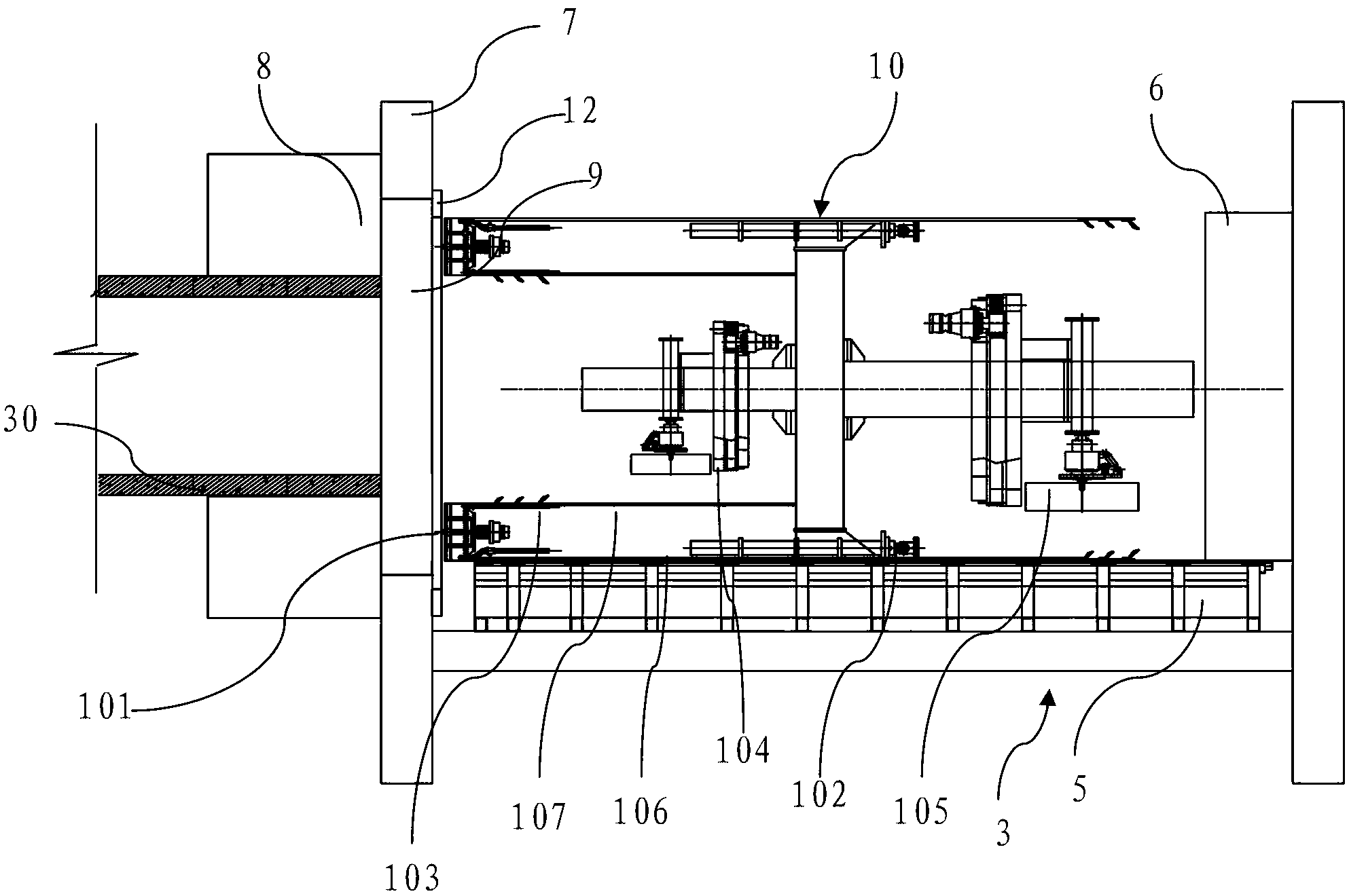 Construction method for old tunnel segment detaching and tunnel expanding and tunnel expanding machine
