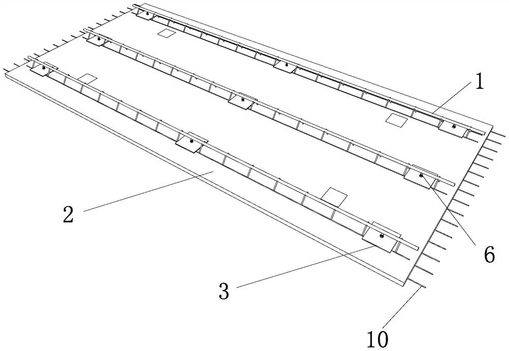 Construction method of prestressed thin plate and laminated plate with detachable ribs