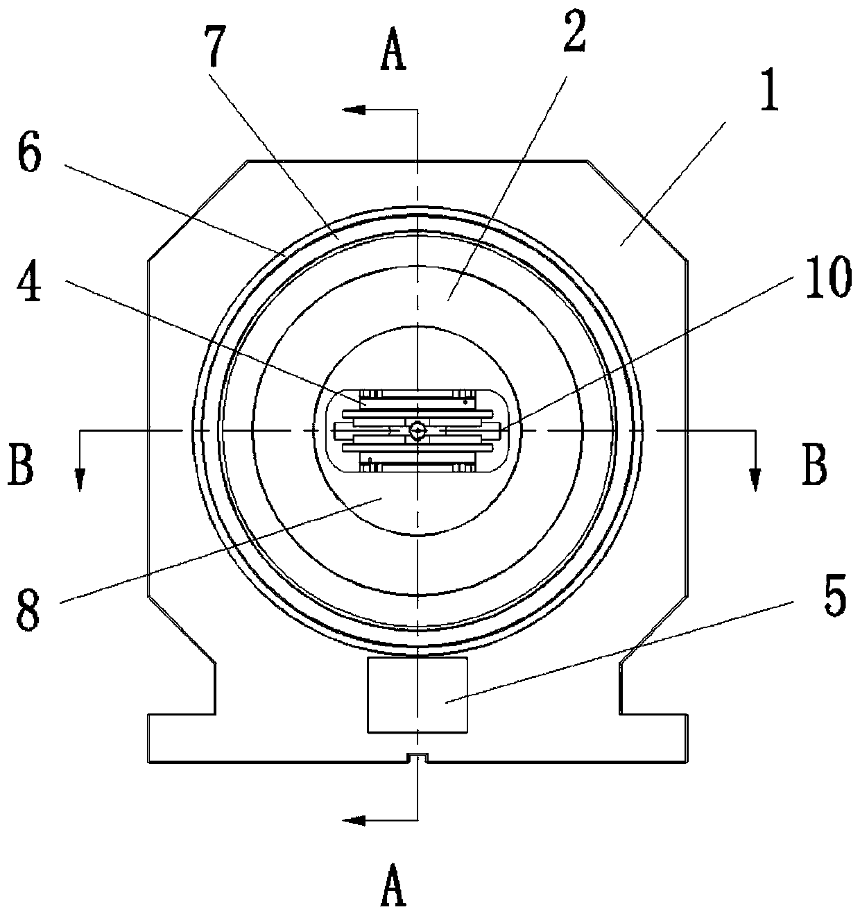 A self-centering two-way rotating cross-axis machining spindle