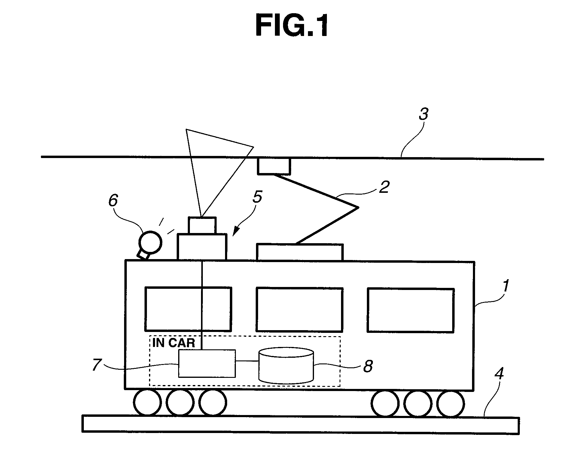 Trolley wire wear measuring device using binary operated images