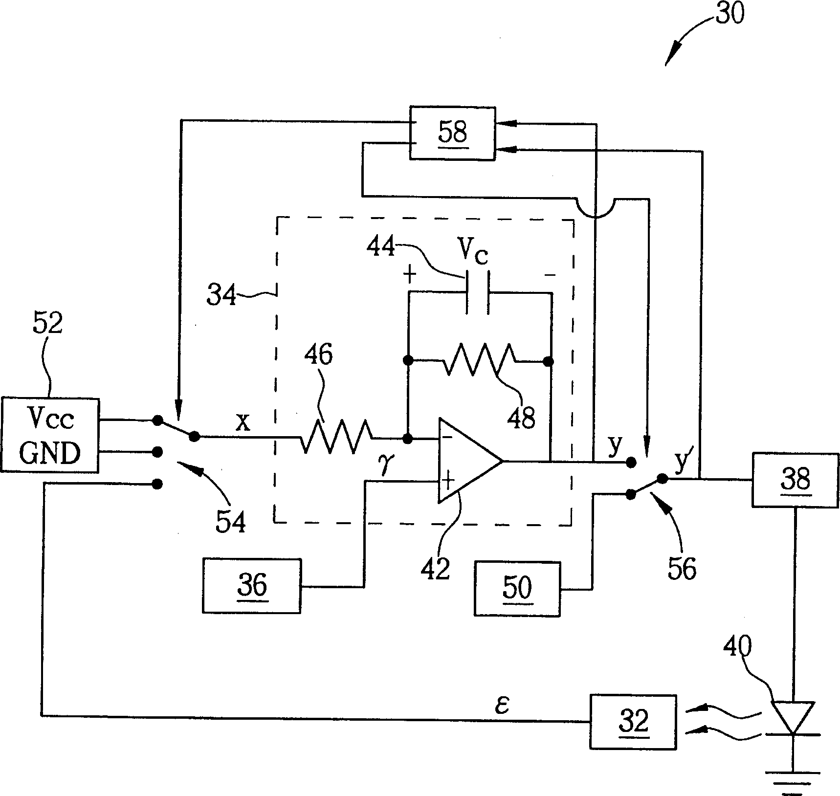 Outputting power method for controlling return circuit and optical read-write head by automatic power