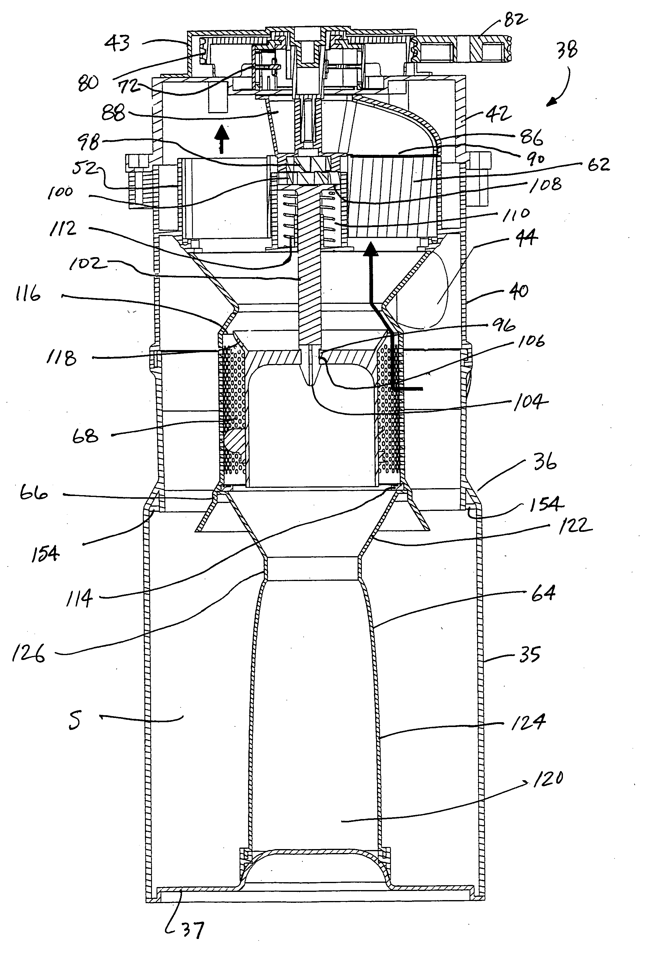 Vacuum cleaner with dirt collection vessel having a stepped sidewall