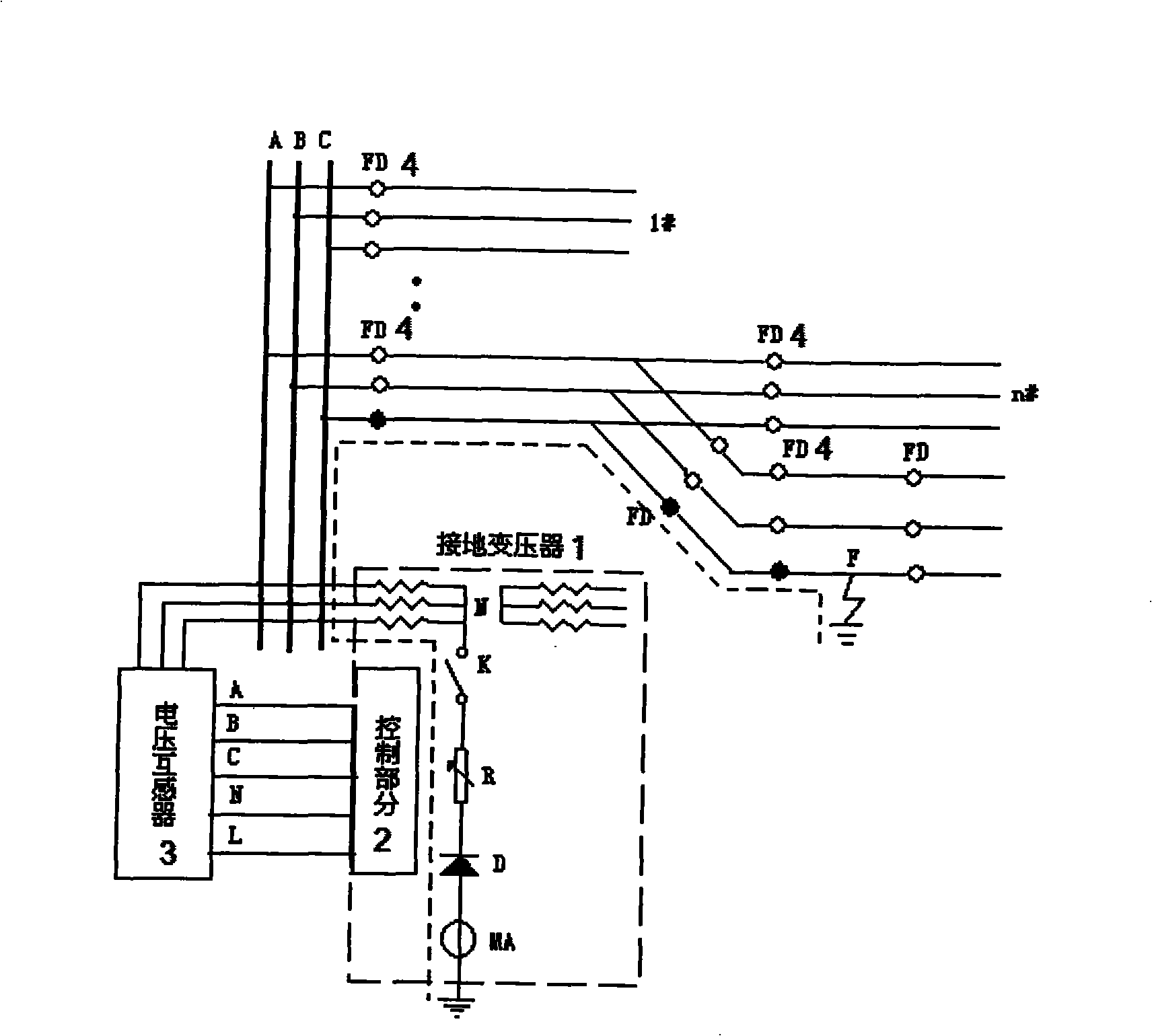 Direct current injection type route selecting positioning system and method thereof