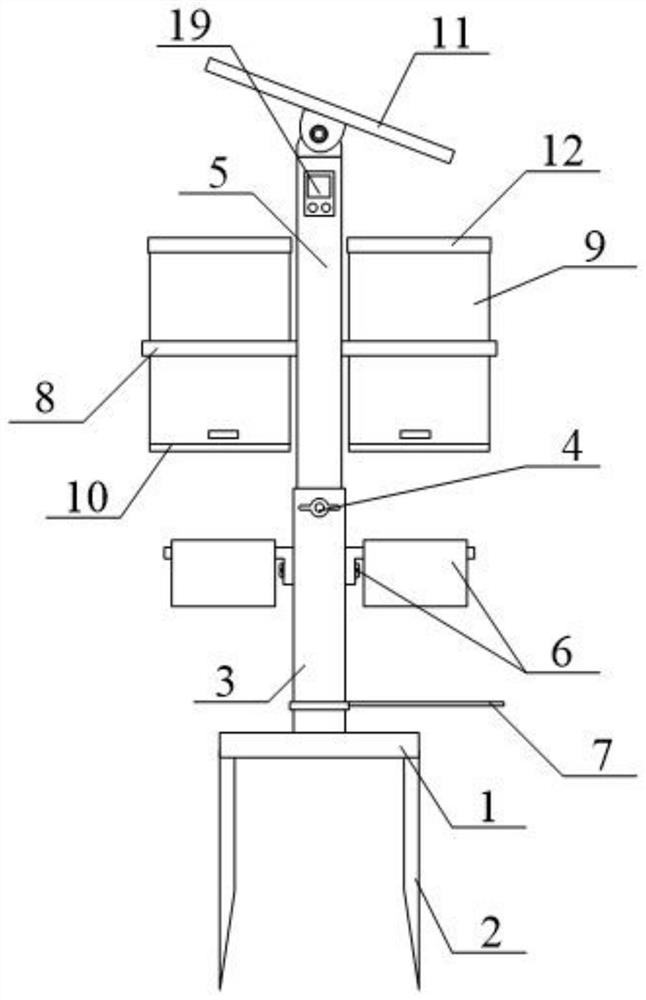 Timing feed feeding device based on rice field shrimp breeding technology