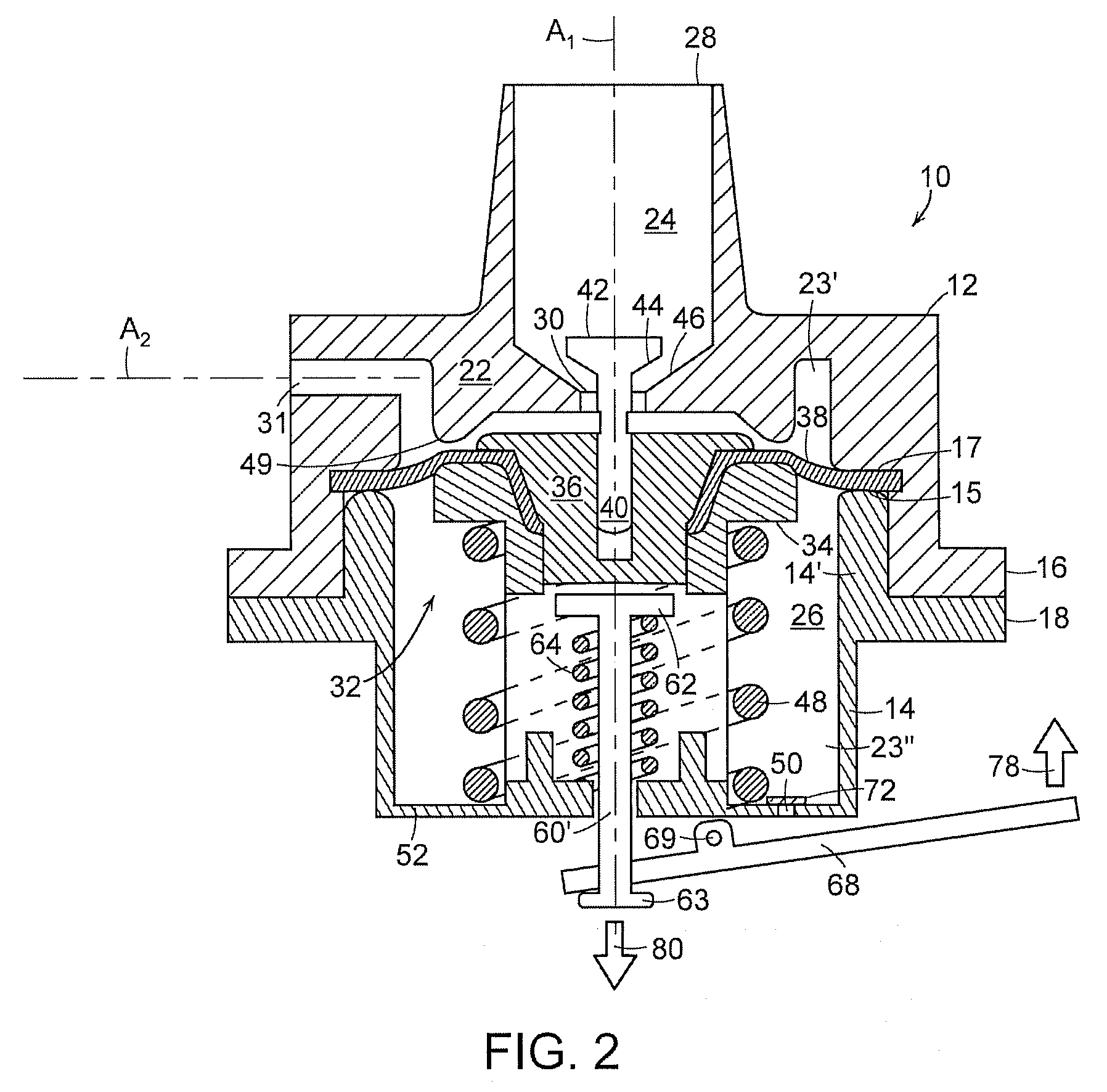 Selectively actuated constant flow valve