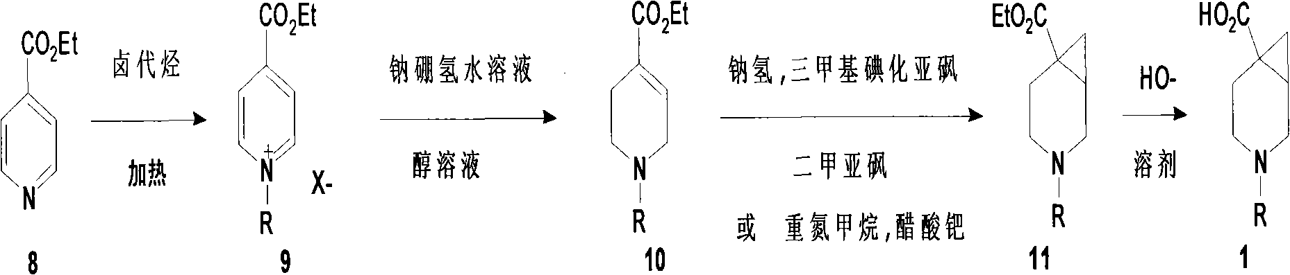 Method for synthesizing 3-aza-bicyclo[4.1.0]heptane-6-formic acid with protective group