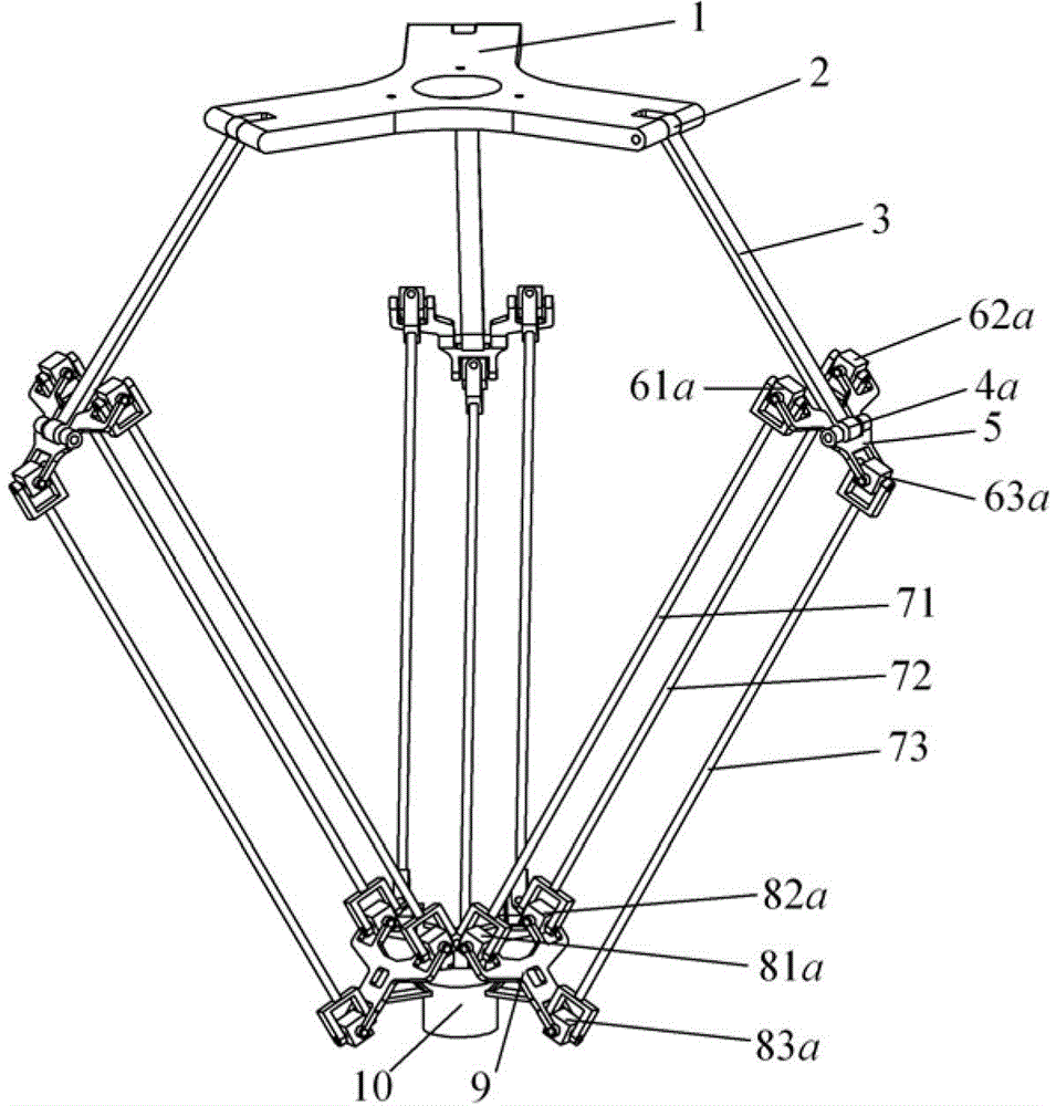 Three-degree-of-freedom high-speed translational motion parallel mechanism