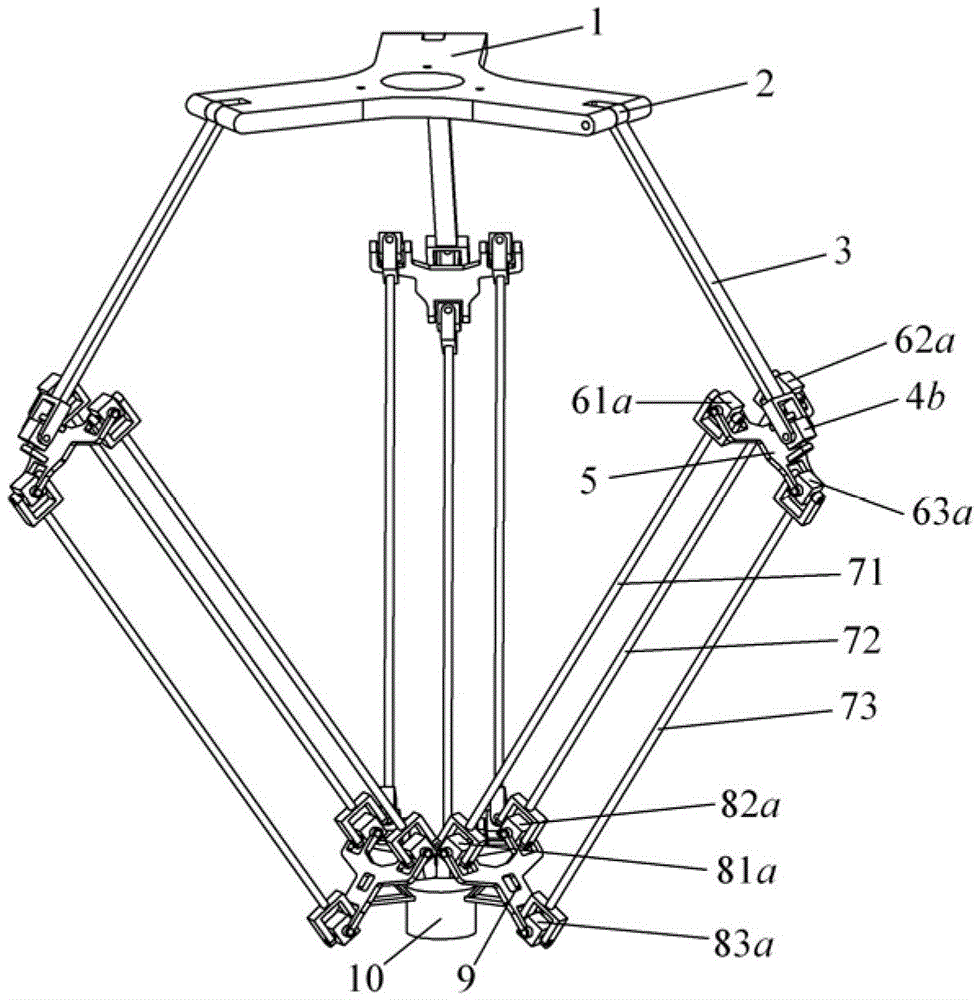 Three-degree-of-freedom high-speed translational motion parallel mechanism