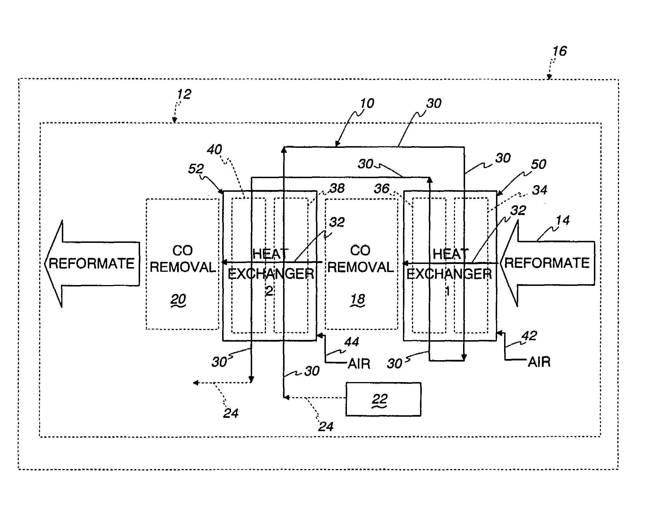 Reformate cooling system and method for use in a fuel processing subsystem