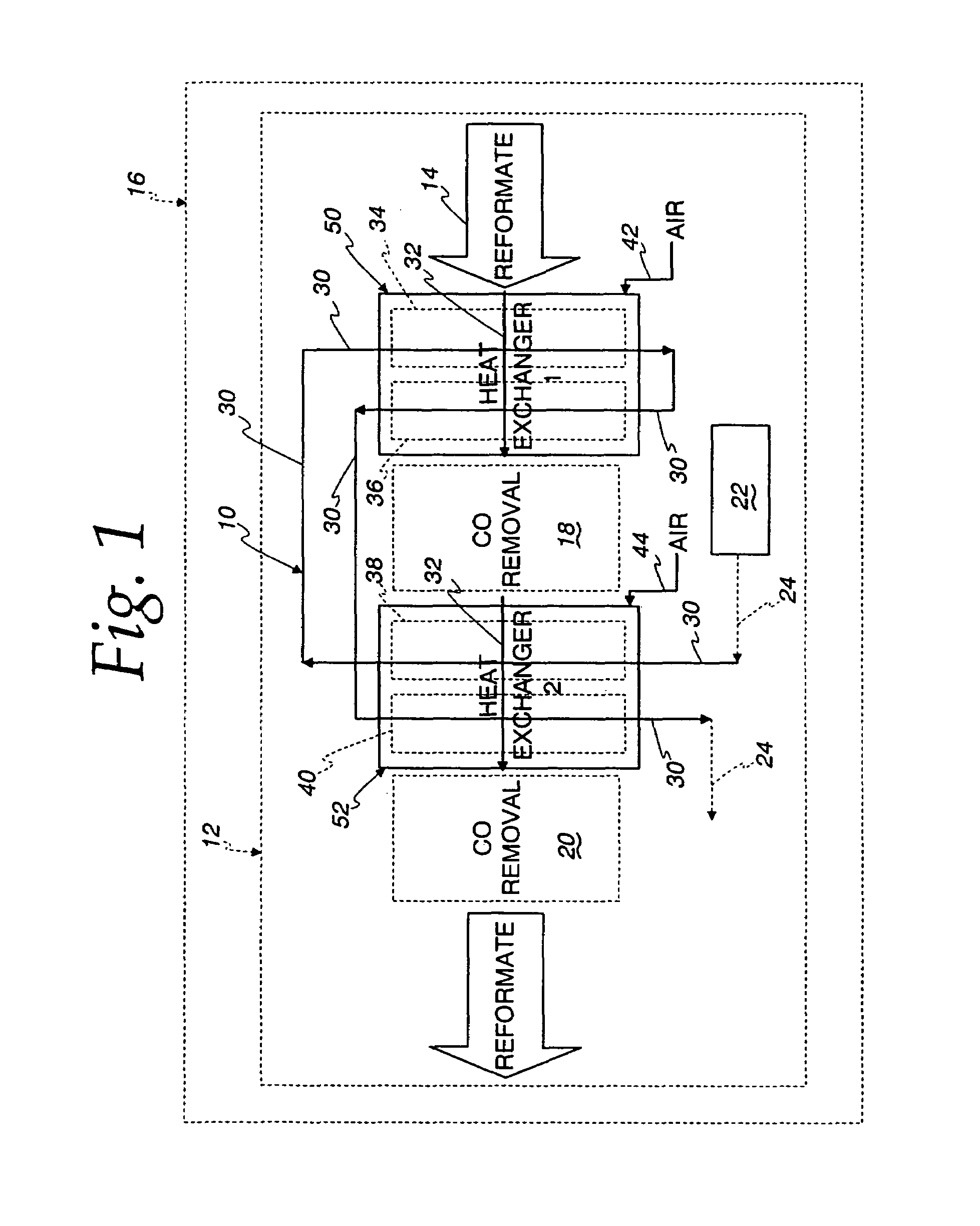 Reformate cooling system and method for use in a fuel processing subsystem