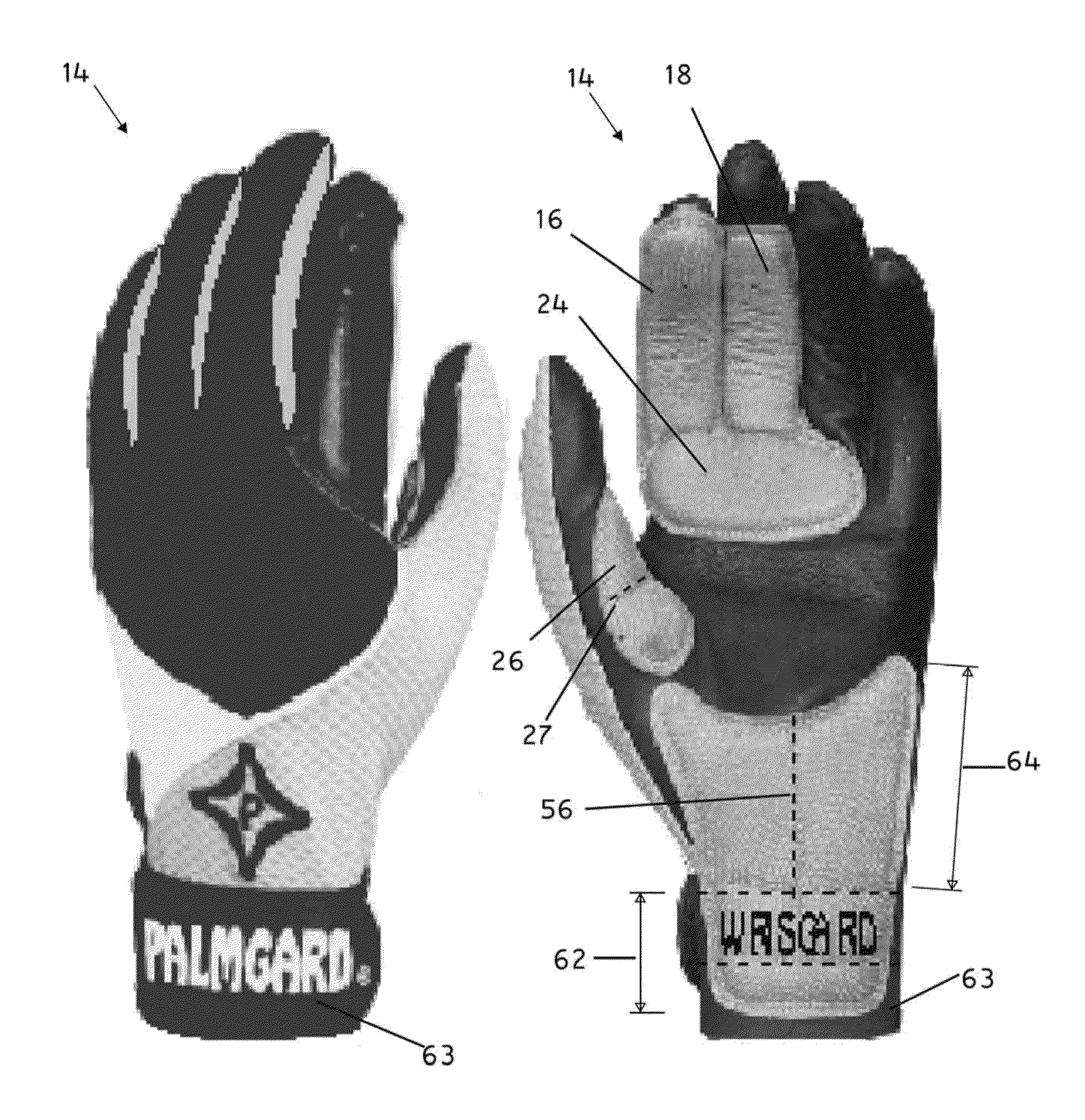 Protective glove for use in athletics