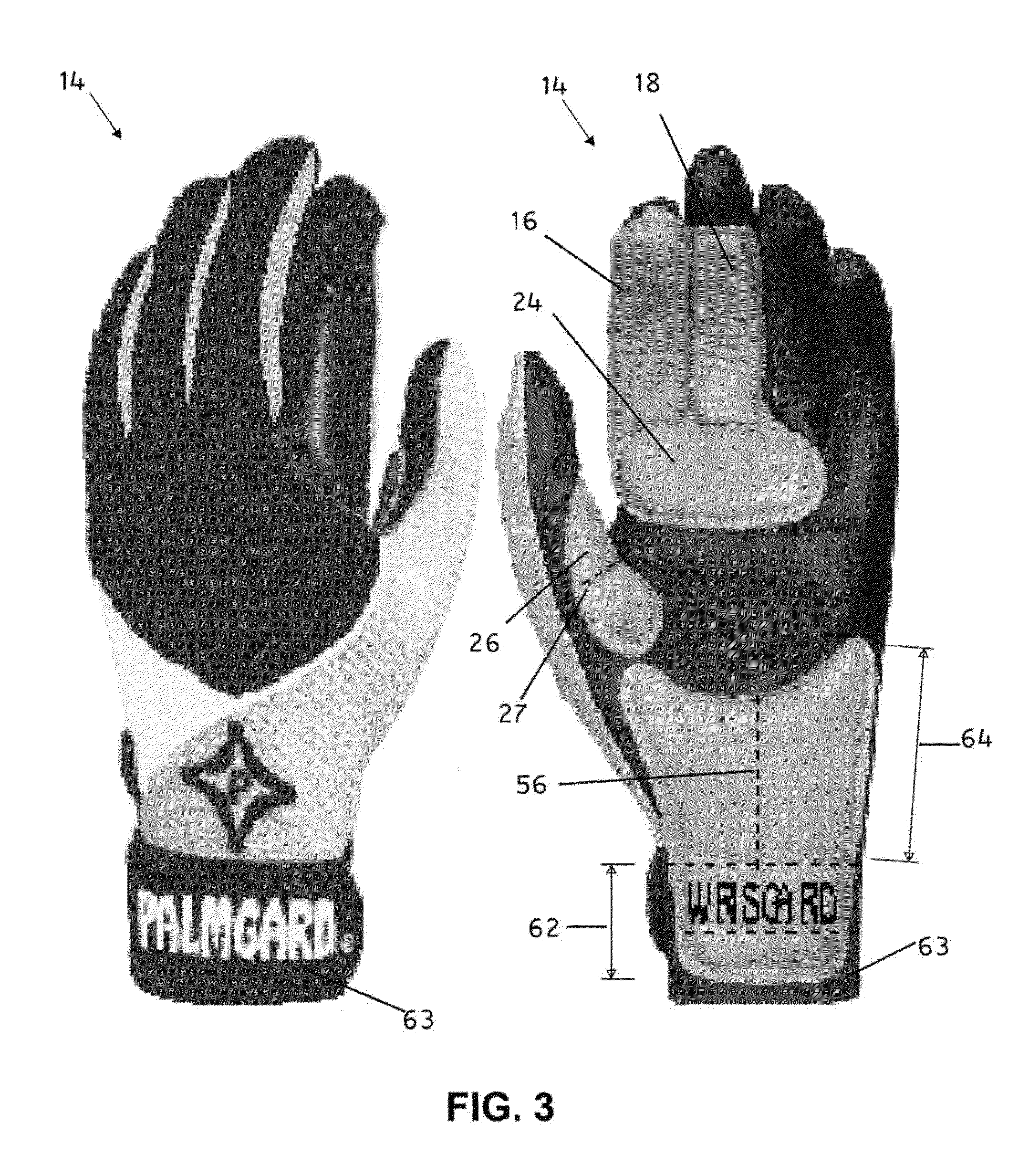 Protective glove for use in athletics