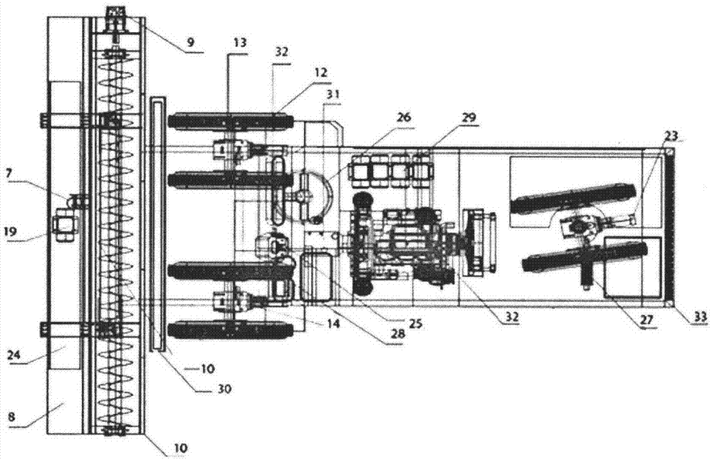 Laser material distributing, lying and leveling machine