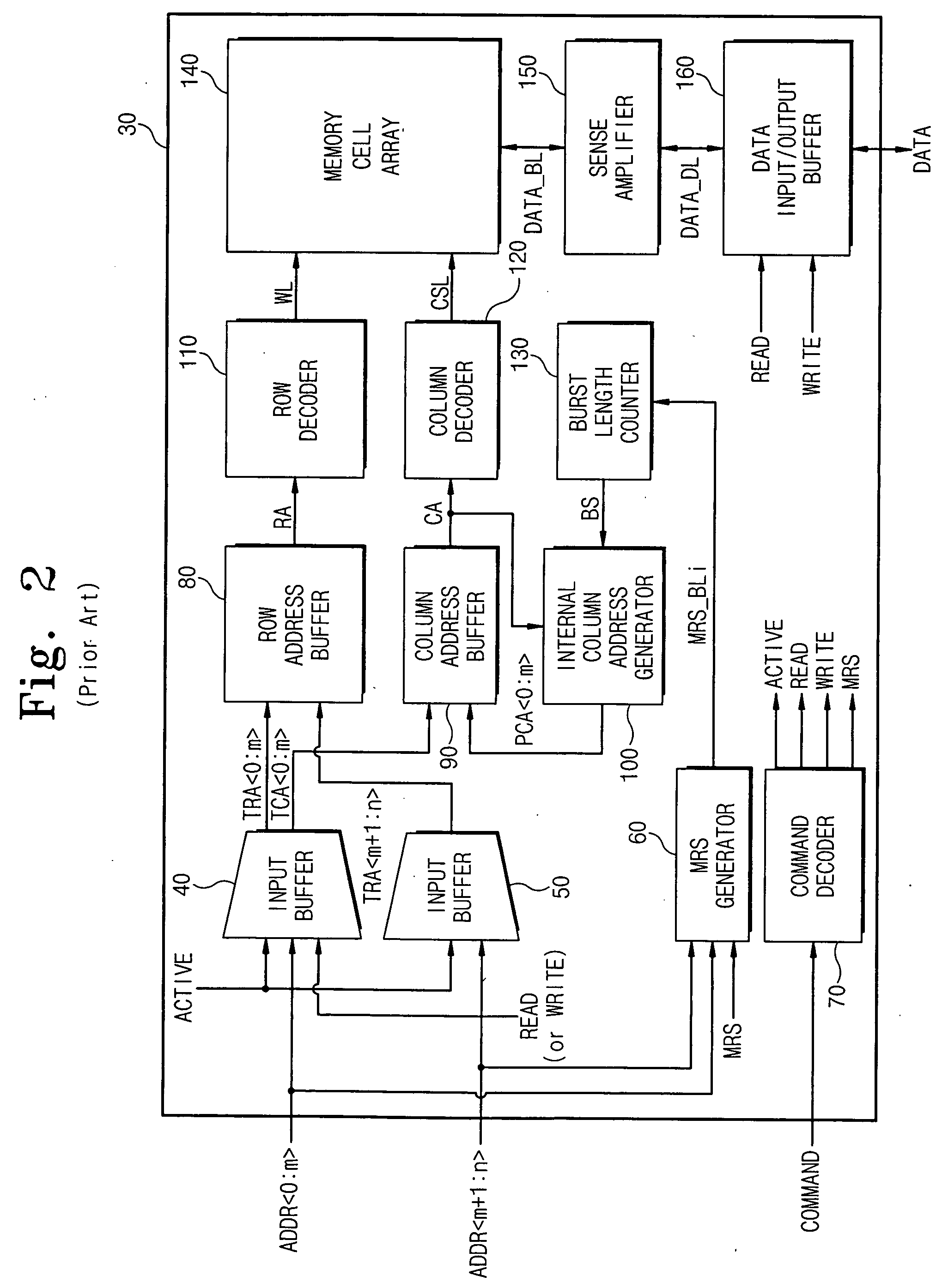 Method and memory system in which operating mode is set using address signal