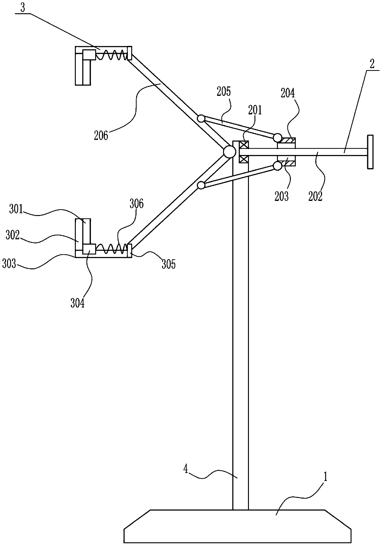 Clamping device for an ophthalmic vision chart