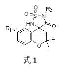 Benzo dihydropyran sulfamide spiro-compound and preparation method thereof