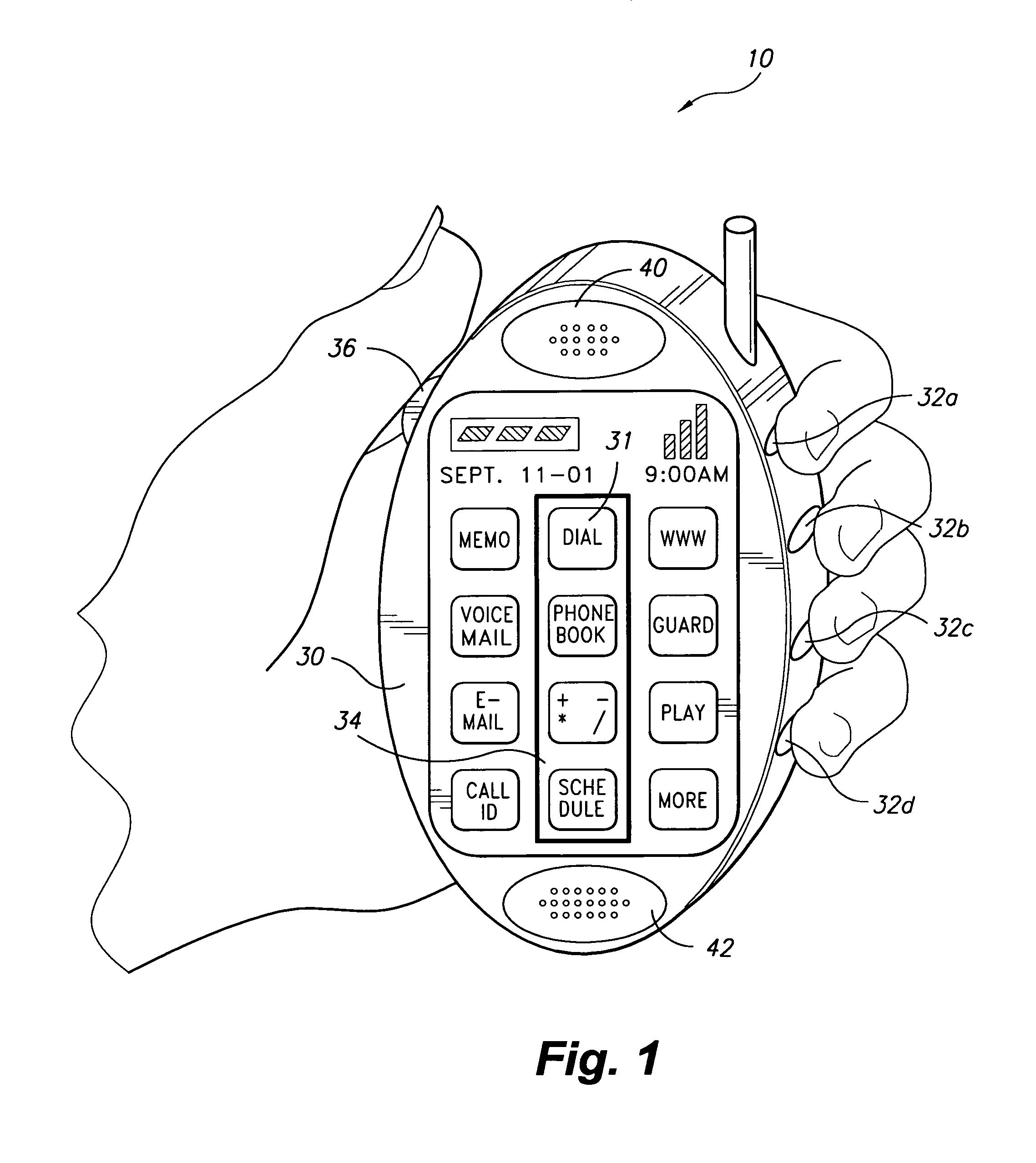 Active keyboard system for handheld electronic devices