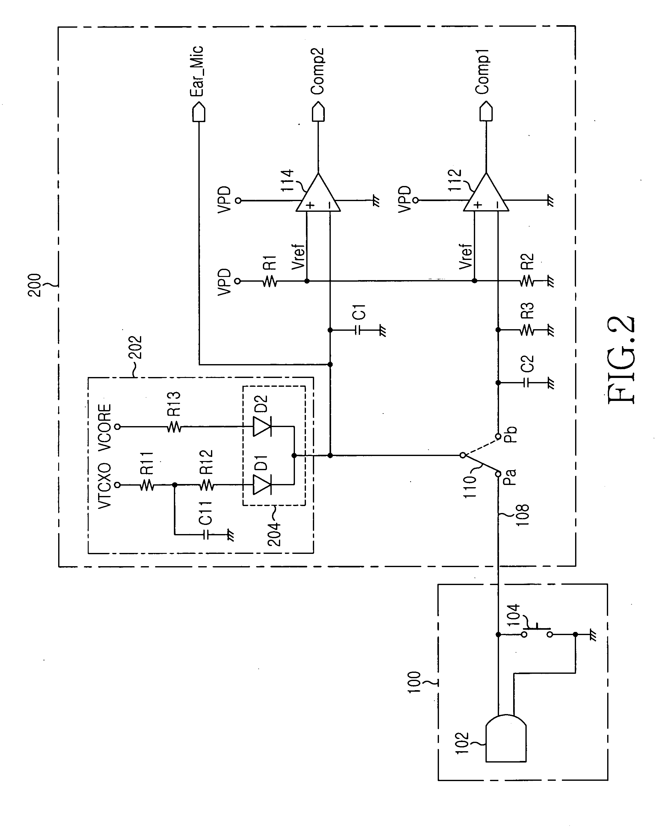 Circuit for supplying ear-microphone bias power for ear/microphone in mobile terminal