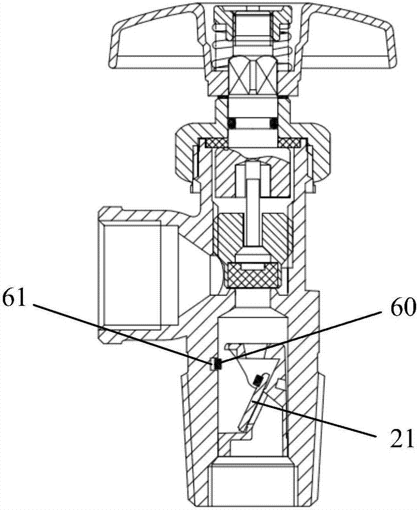 Angle valve and steel cylinder