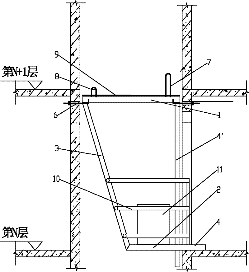 Self-stabilizing operating platform for elevator shaft