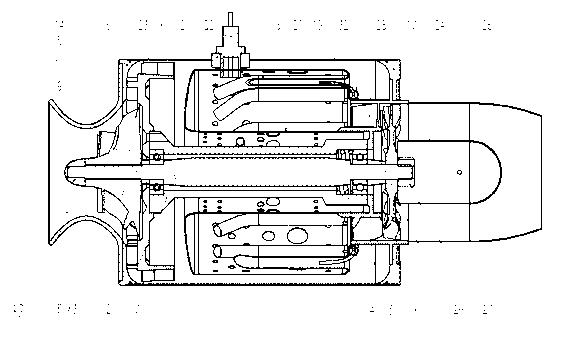 Countercurrent tangential type micro turbojet engine