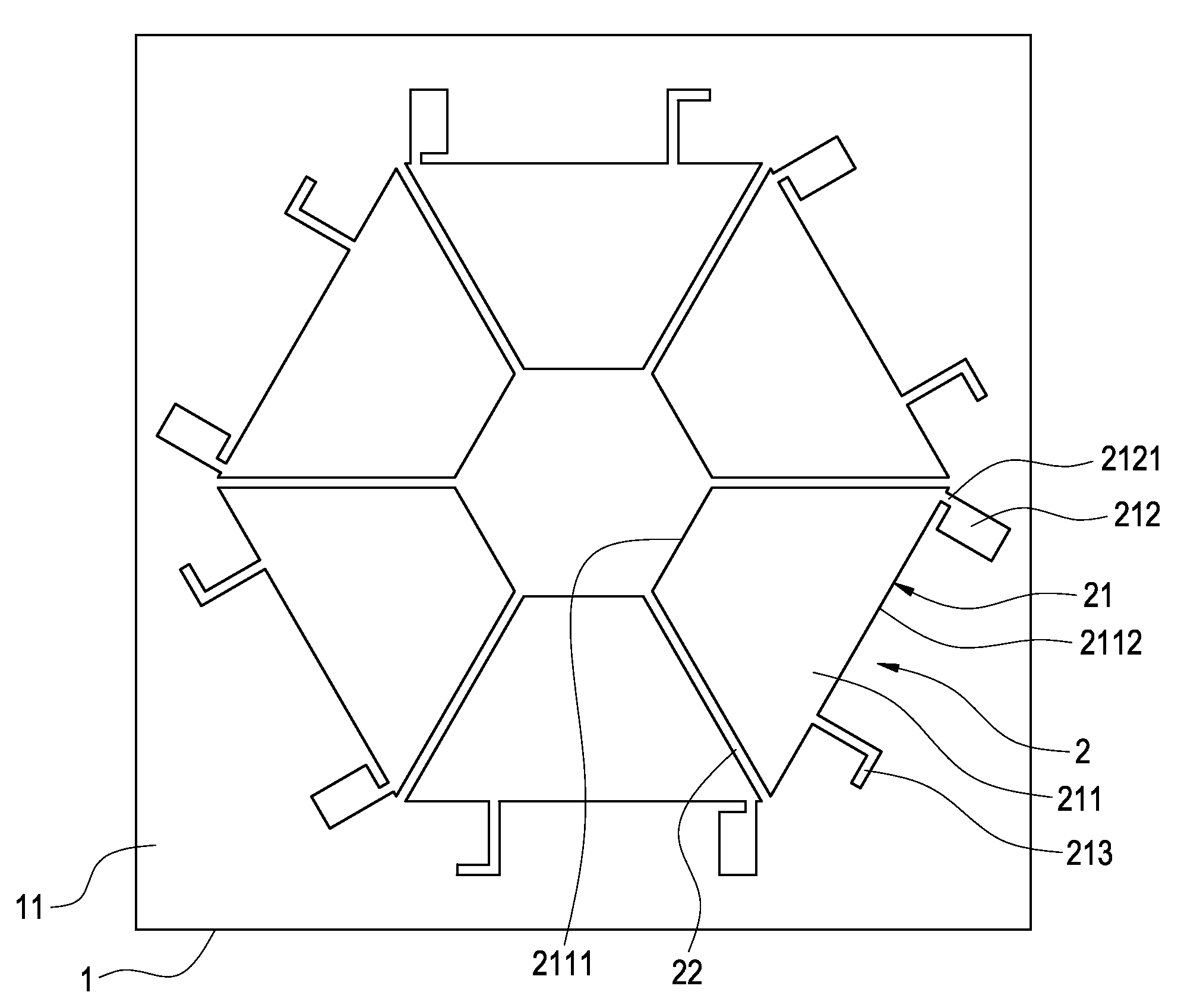 Planar array antenna structure
