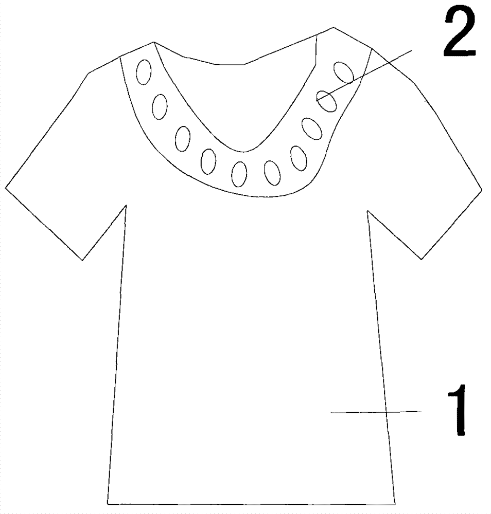 Crocheted-collar T-shirt resistant to chemical corrosion of various acids and bases