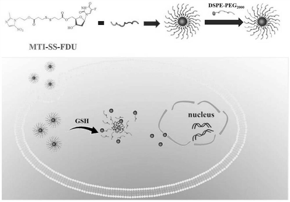 Targeted tumor microenvironment amphiphilic micromolecule nano-drug and preparation method thereof