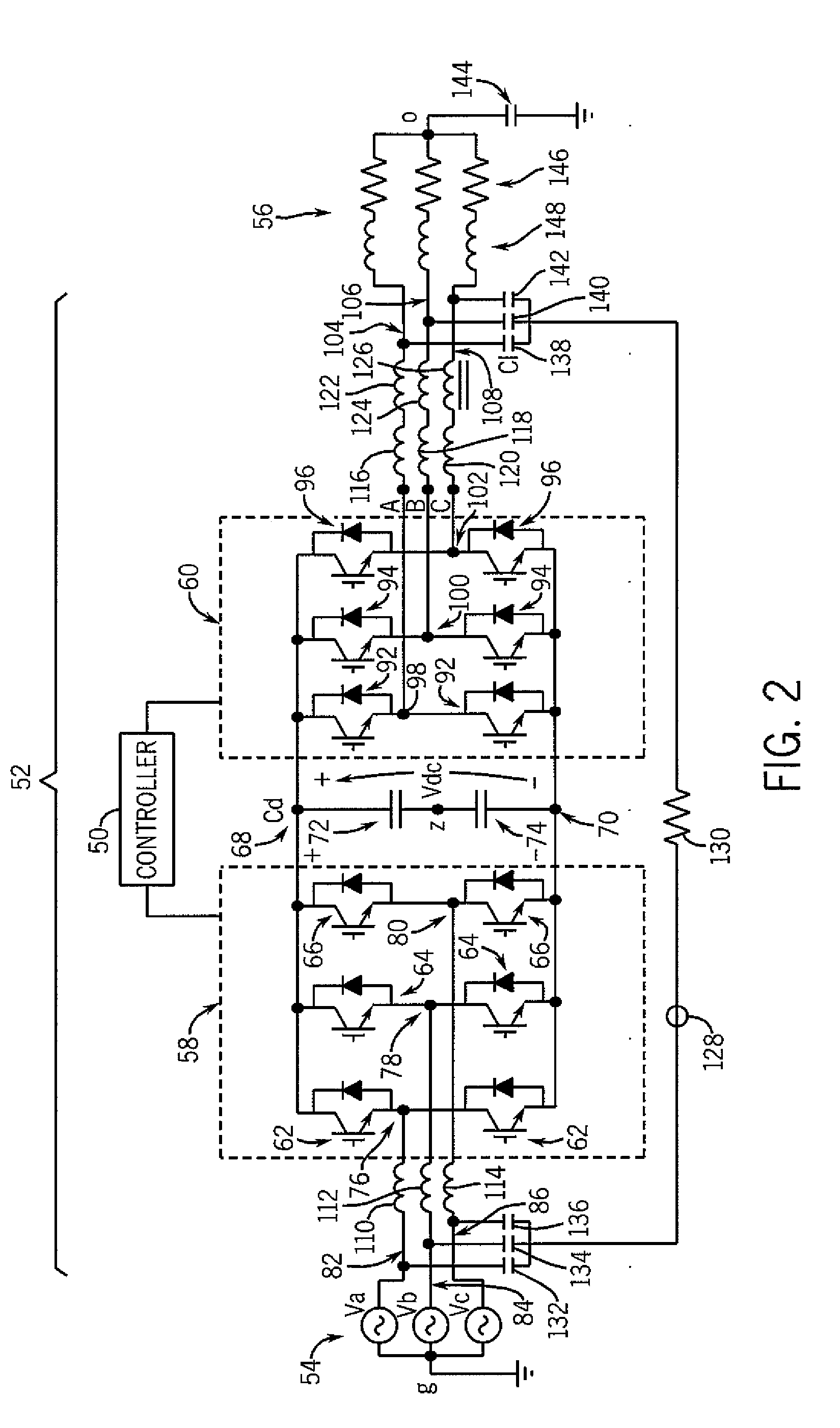 Power converter with reduced common mode voltage