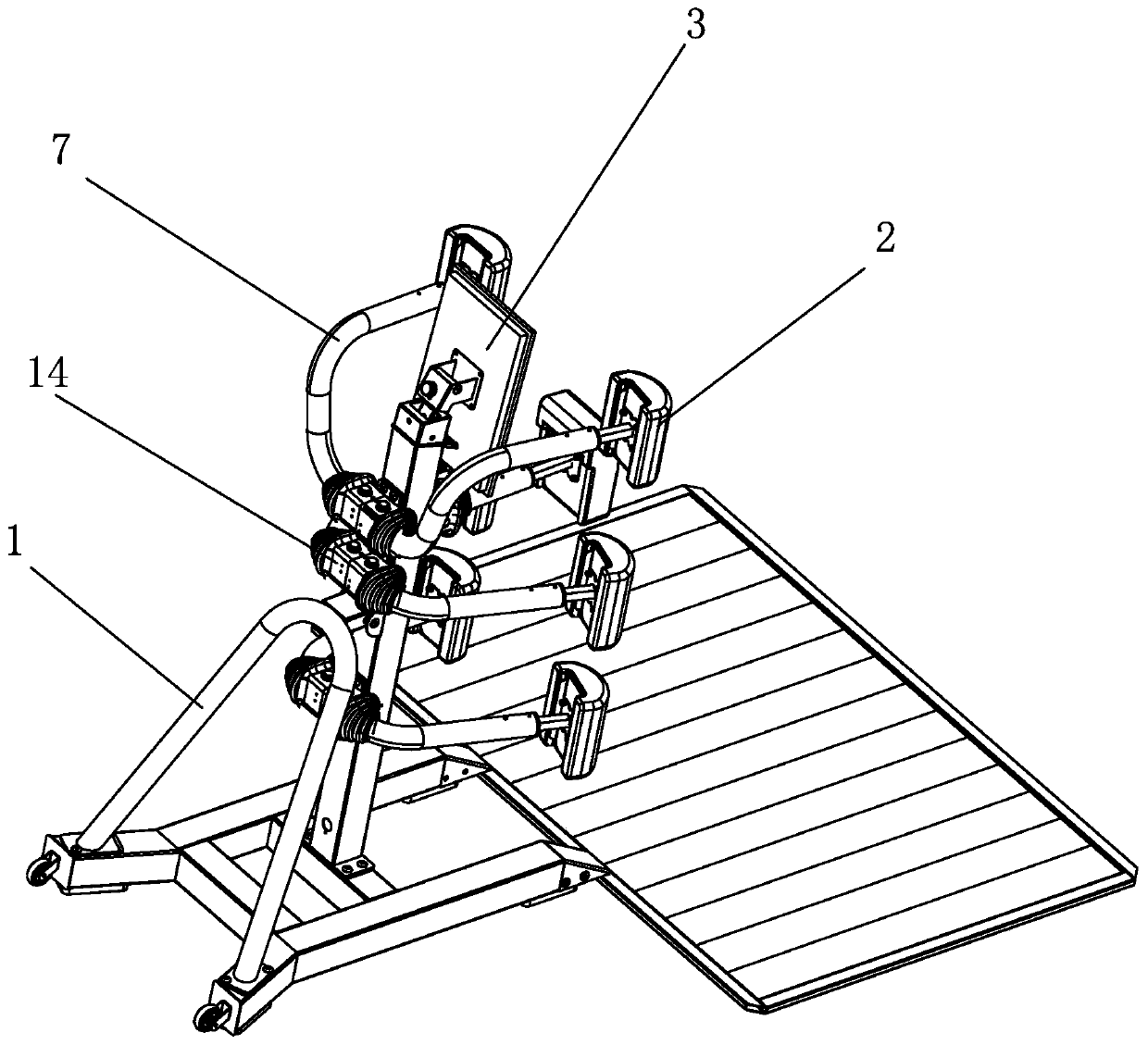 A connecting arm structure used in an intelligent boxing frame