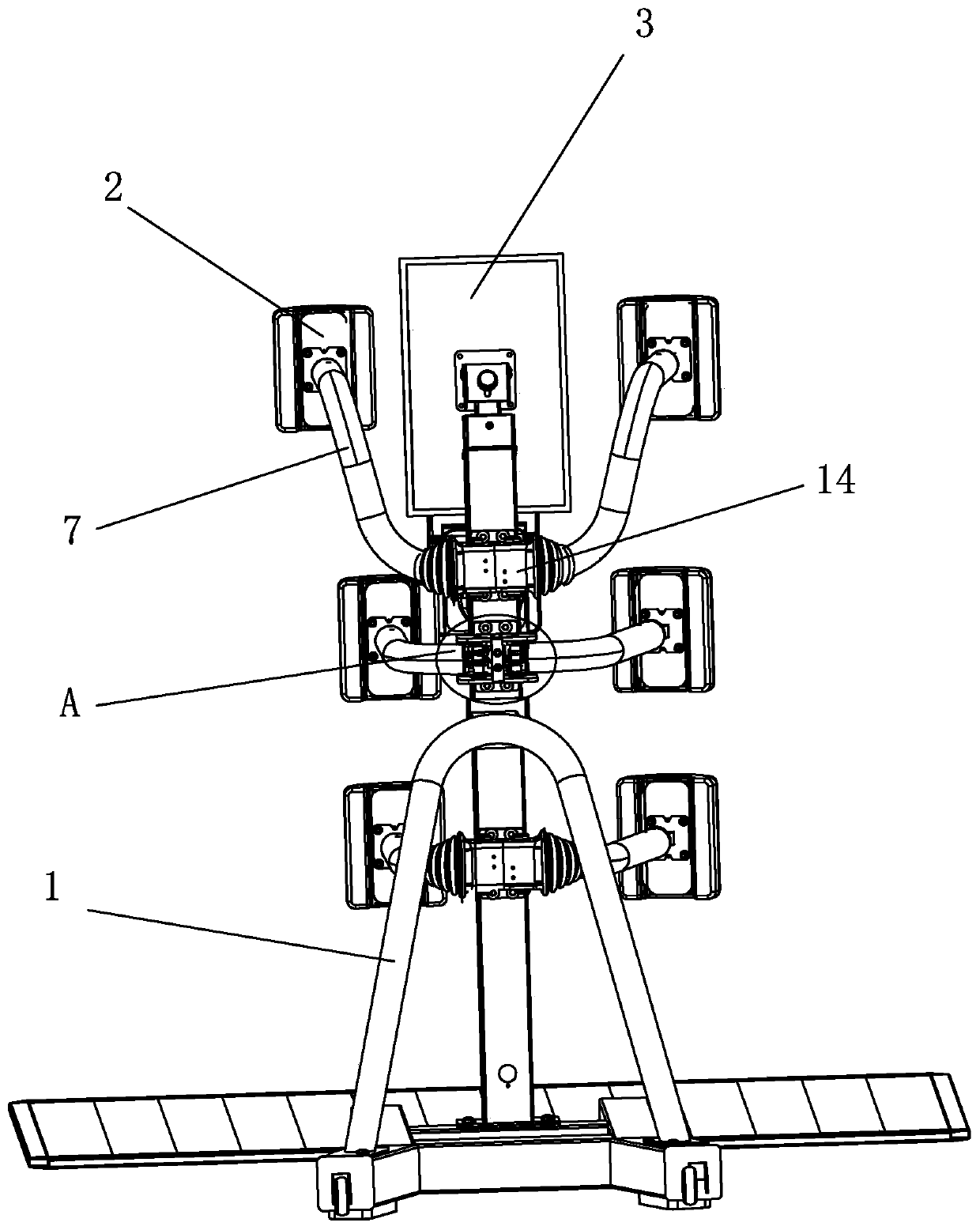 A connecting arm structure used in an intelligent boxing frame