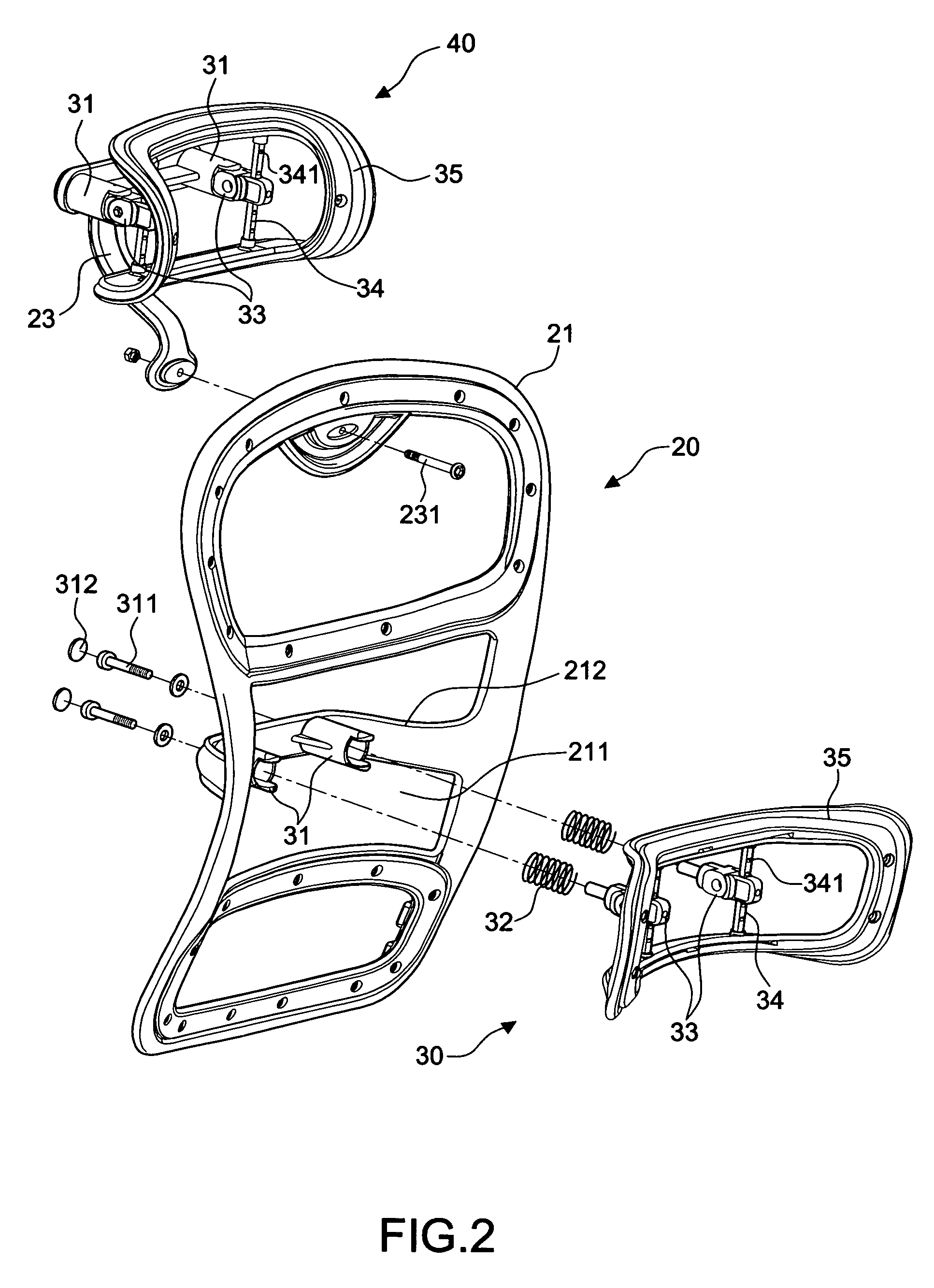 Backrest adjusting device for office chairs