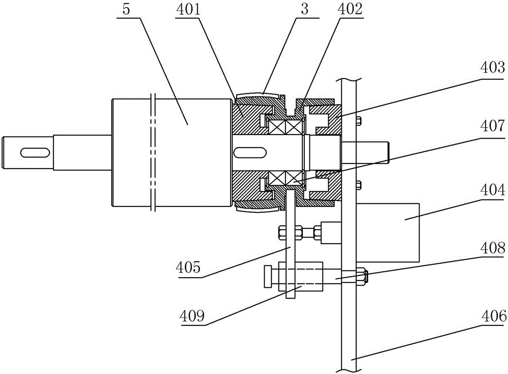 Automatic paper leading device used on operating side of paper winding machine