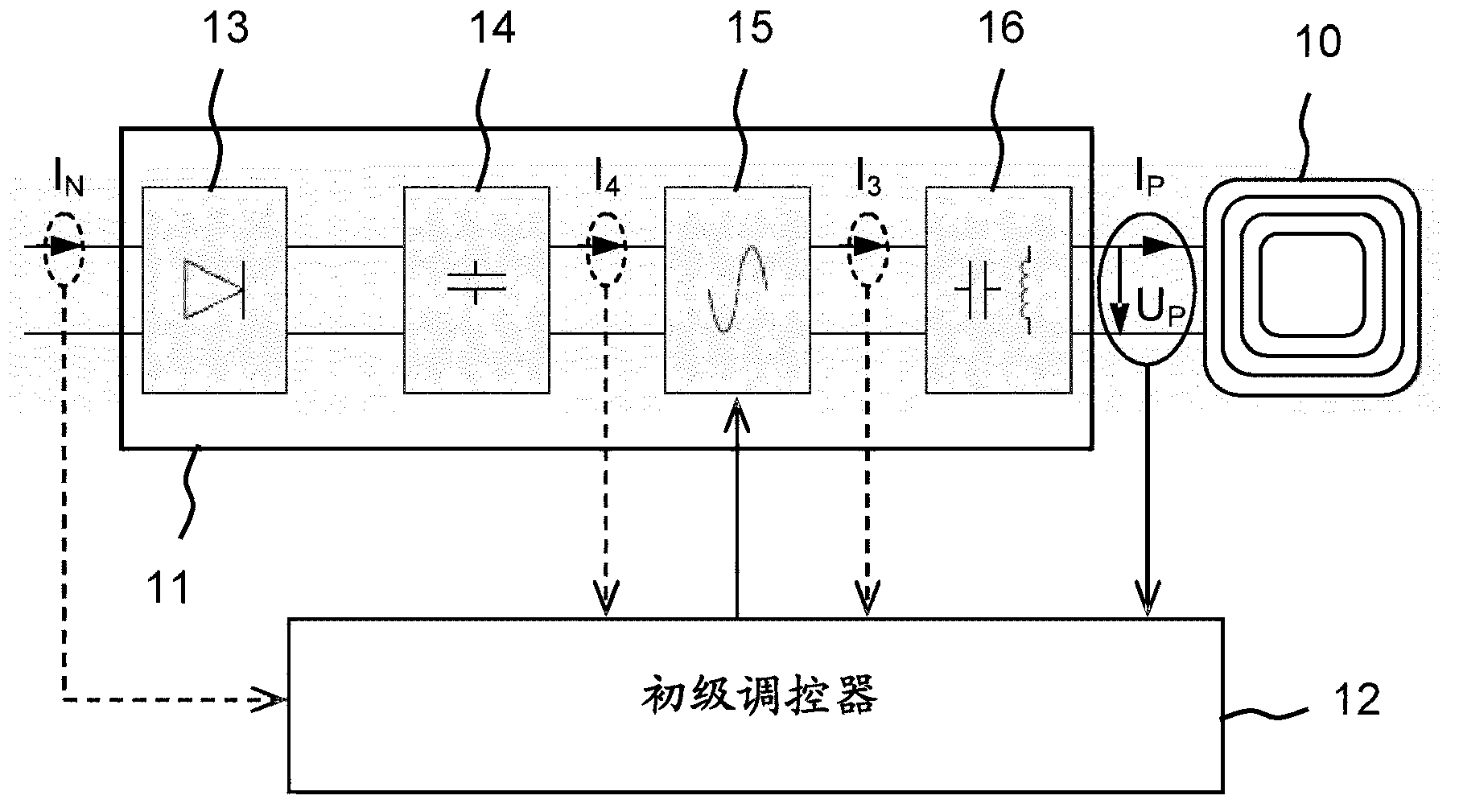 Device for the inductive transfer of electric energy