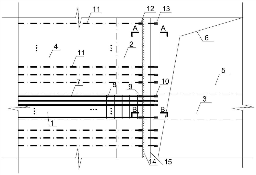 Soil outlet beam plate structure by reversed construction method and construction method