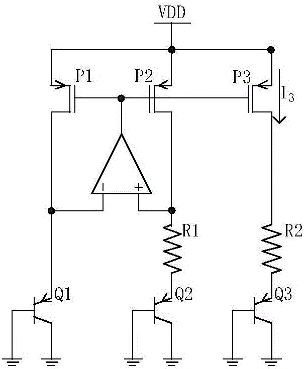 Band-gap reference voltage source without resistor or operational amplifier