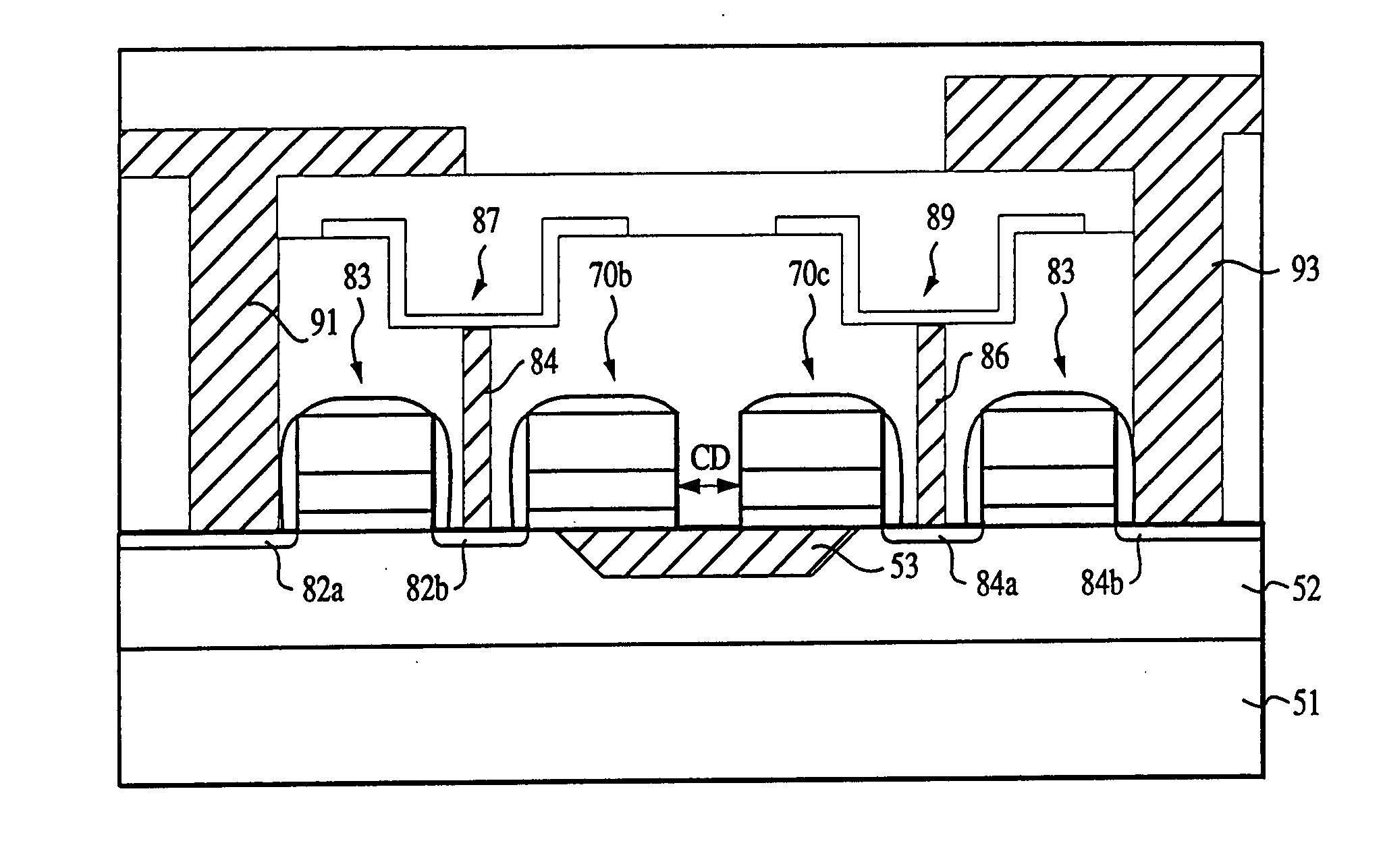 Method of forming minimally spaced word lines