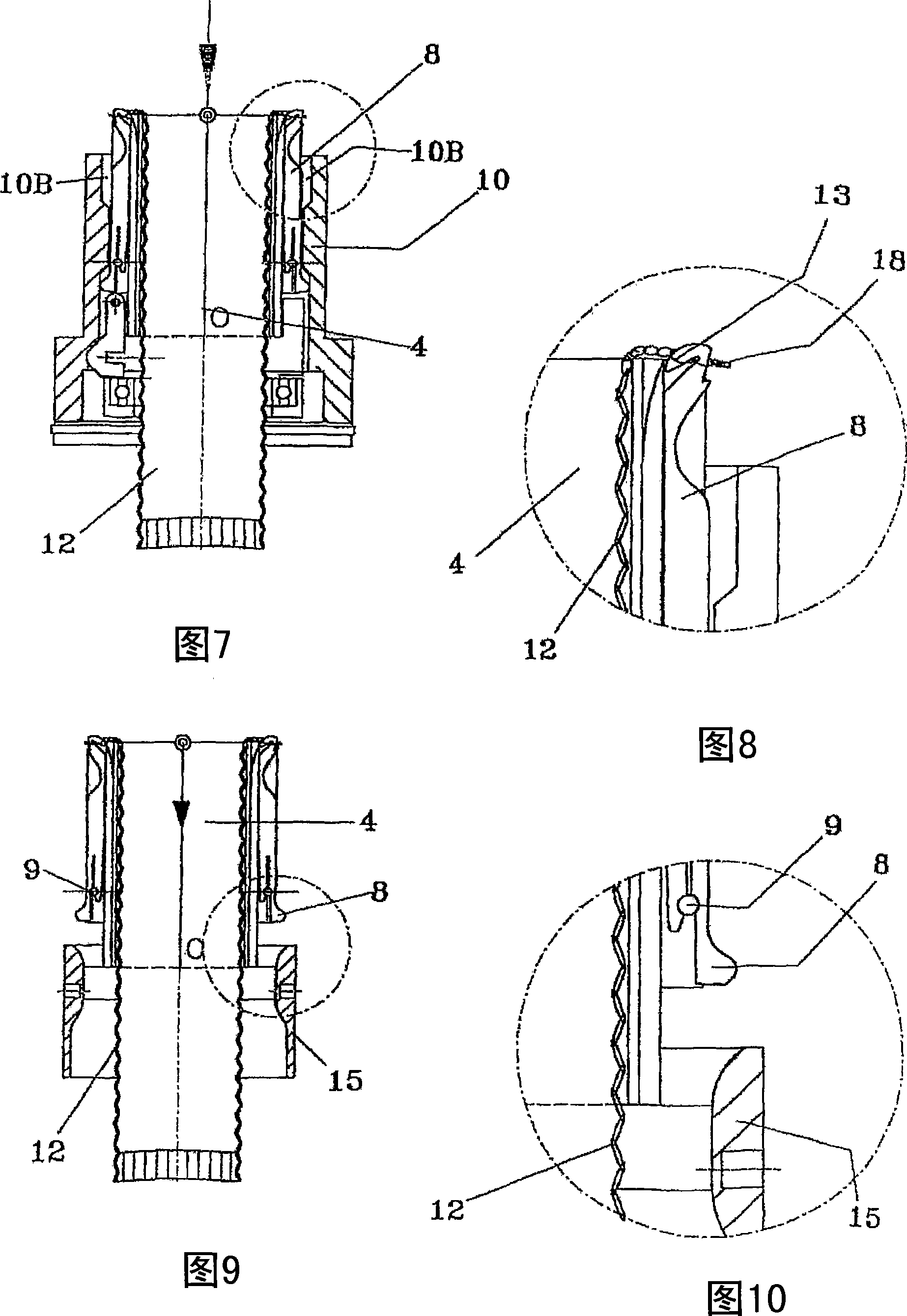 Integrated system for the close-down of the stocking on circular machines for tubular semifinished production in stitch and the device relative to it