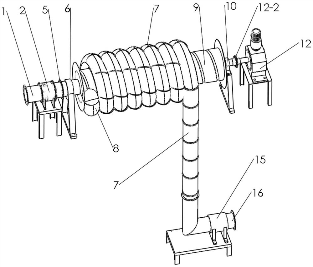 Flexible air pipe winding and unwinding device for air supply