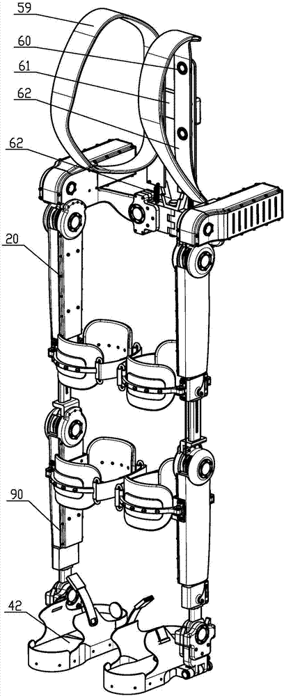 Underactuated lower limb assistance exoskeleton robot based on rope-pulley mechanism