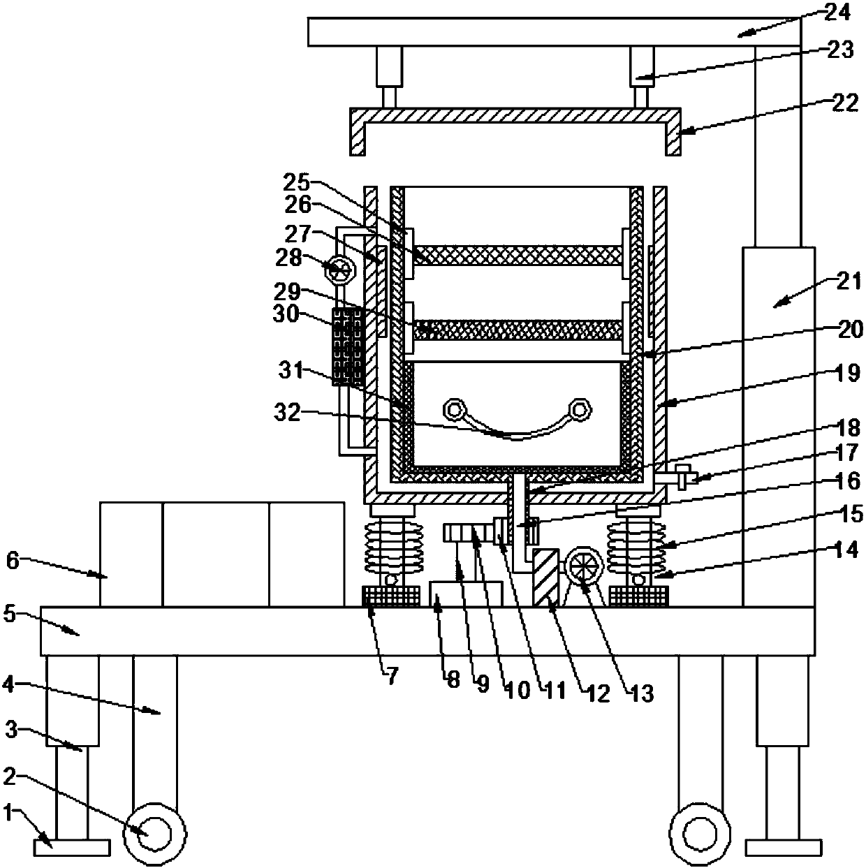 Agricultural grain dewatering and drying device with screening function