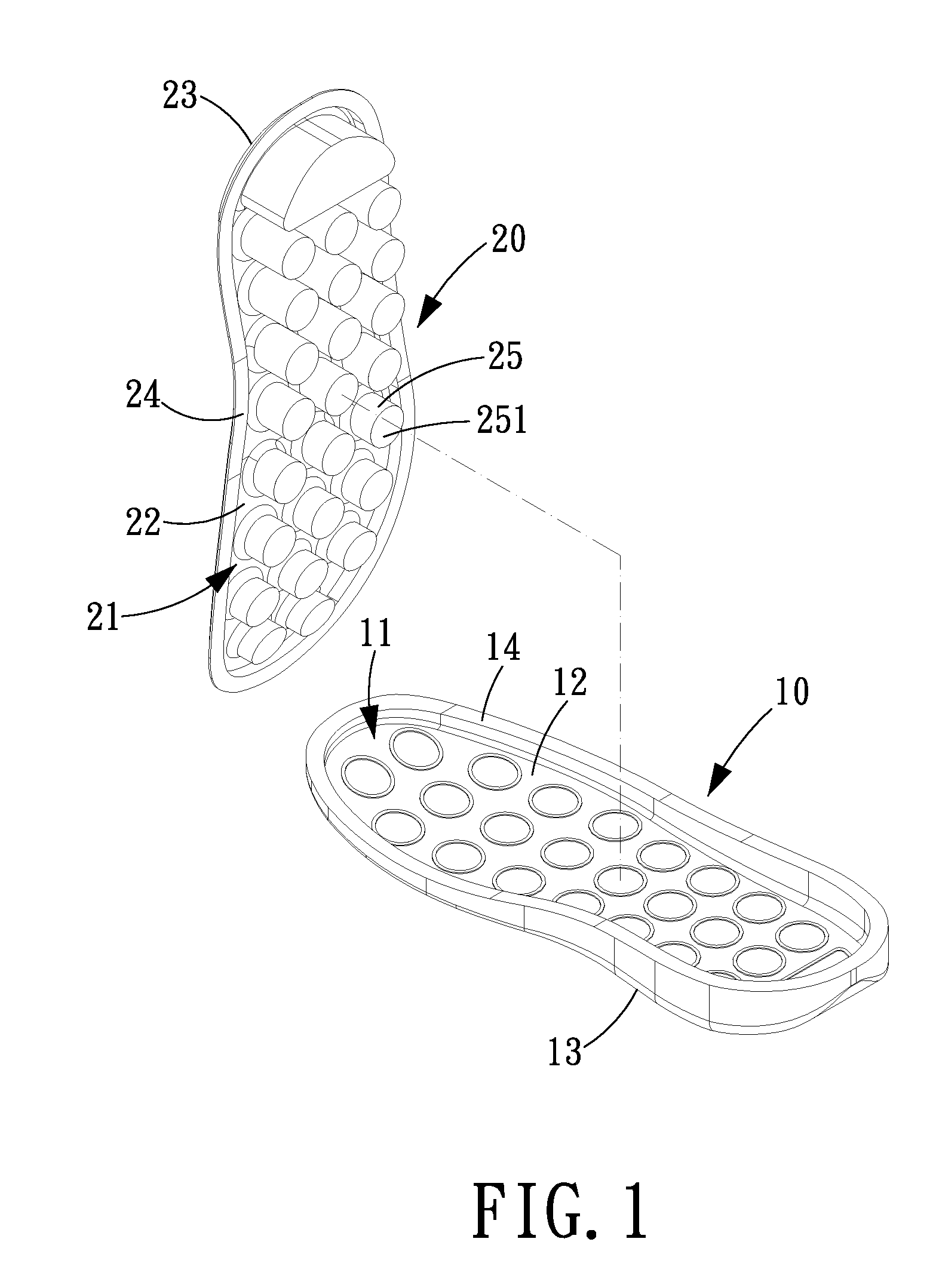 Rubber Shoe Sole with an Air Cell and Method for Making the Same